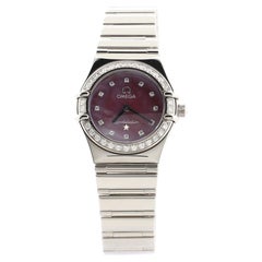Omega Constellation Quartz Watch Stainless Steel with Diamond Bezel and Markers