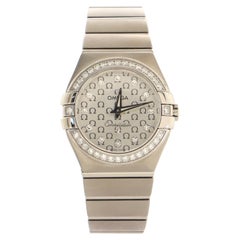 Omega Constellation Quartz Watch Stainless Steel with Diamond Bezel and Markers