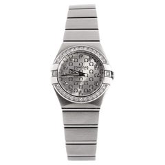 Omega Constellation Quartz Watch Stainless Steel with Diamond Bezel and Markers
