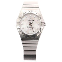 Omega Constellation Quartz Watch Stainless Steel with Diamond Markers