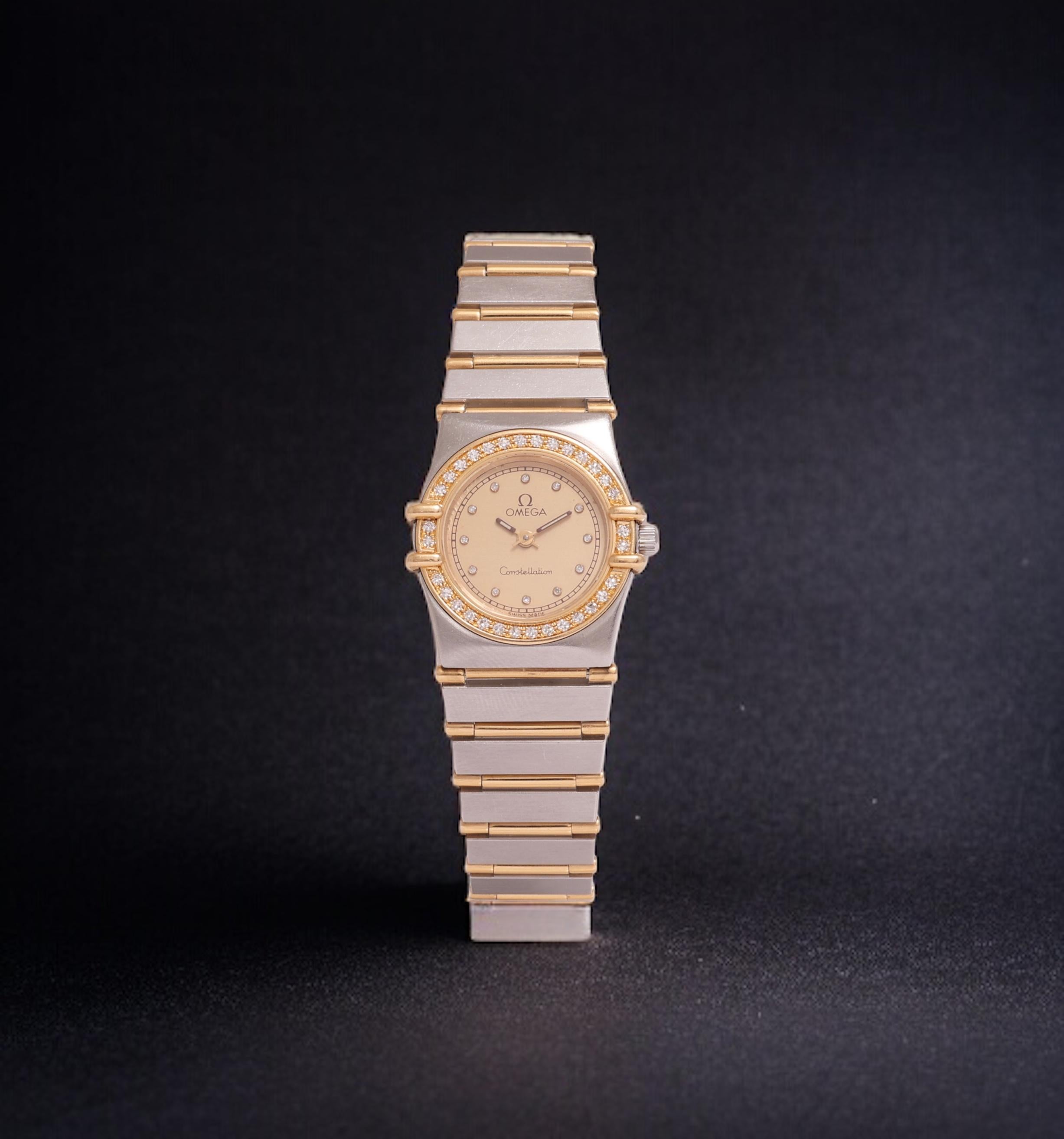 Montre-bracelet Omega Constellation à quartz, or et acier, diamètre 24 mm en vente 8