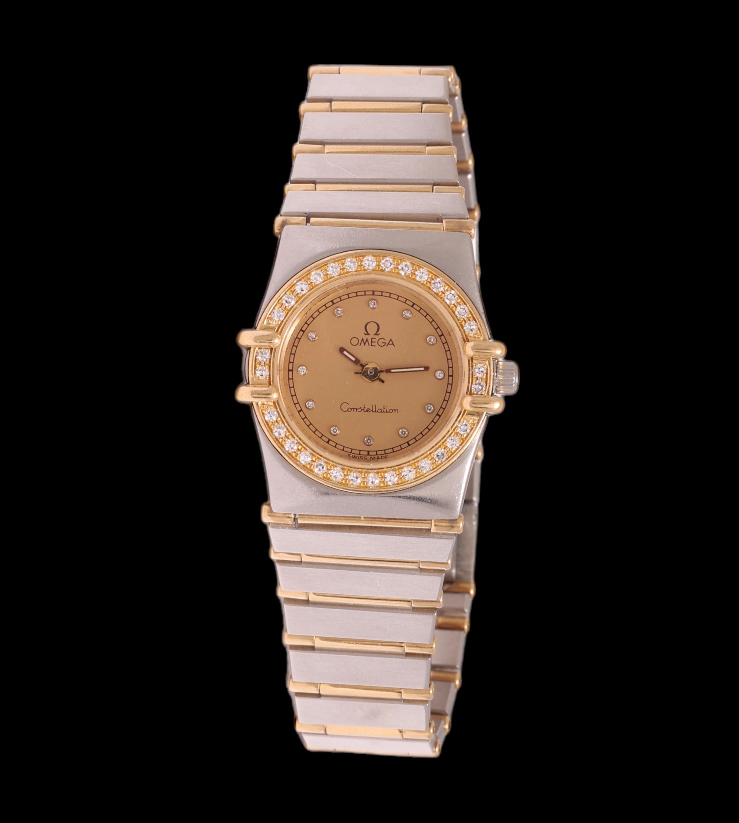 Omega Constellation Quartz Wristwatch, Gold & Steel, Diameter 24 mm For Sale 9