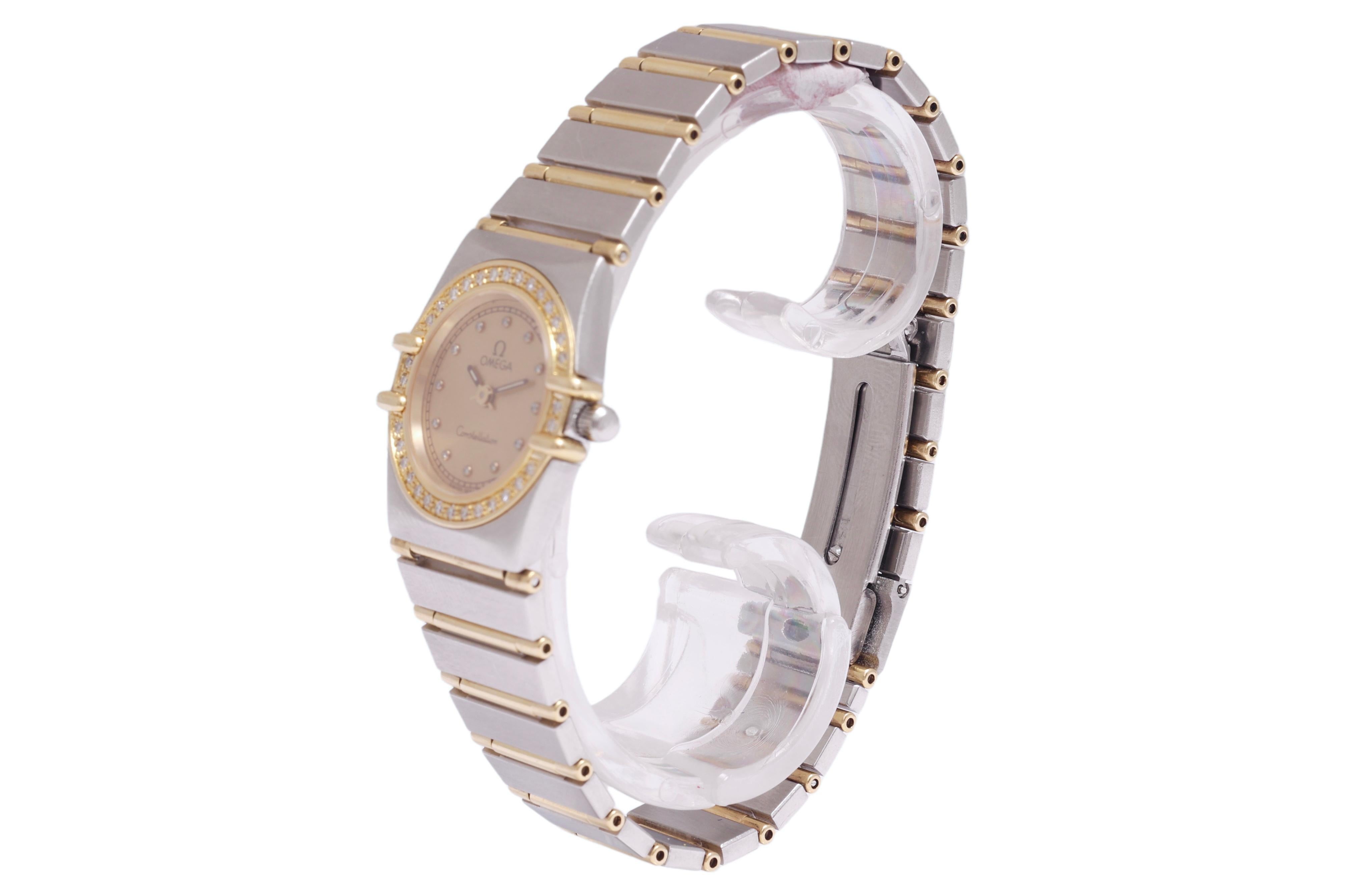 Montre-bracelet Omega Constellation à quartz, or et acier, diamètre 24 mm Excellent état - En vente à Antwerp, BE