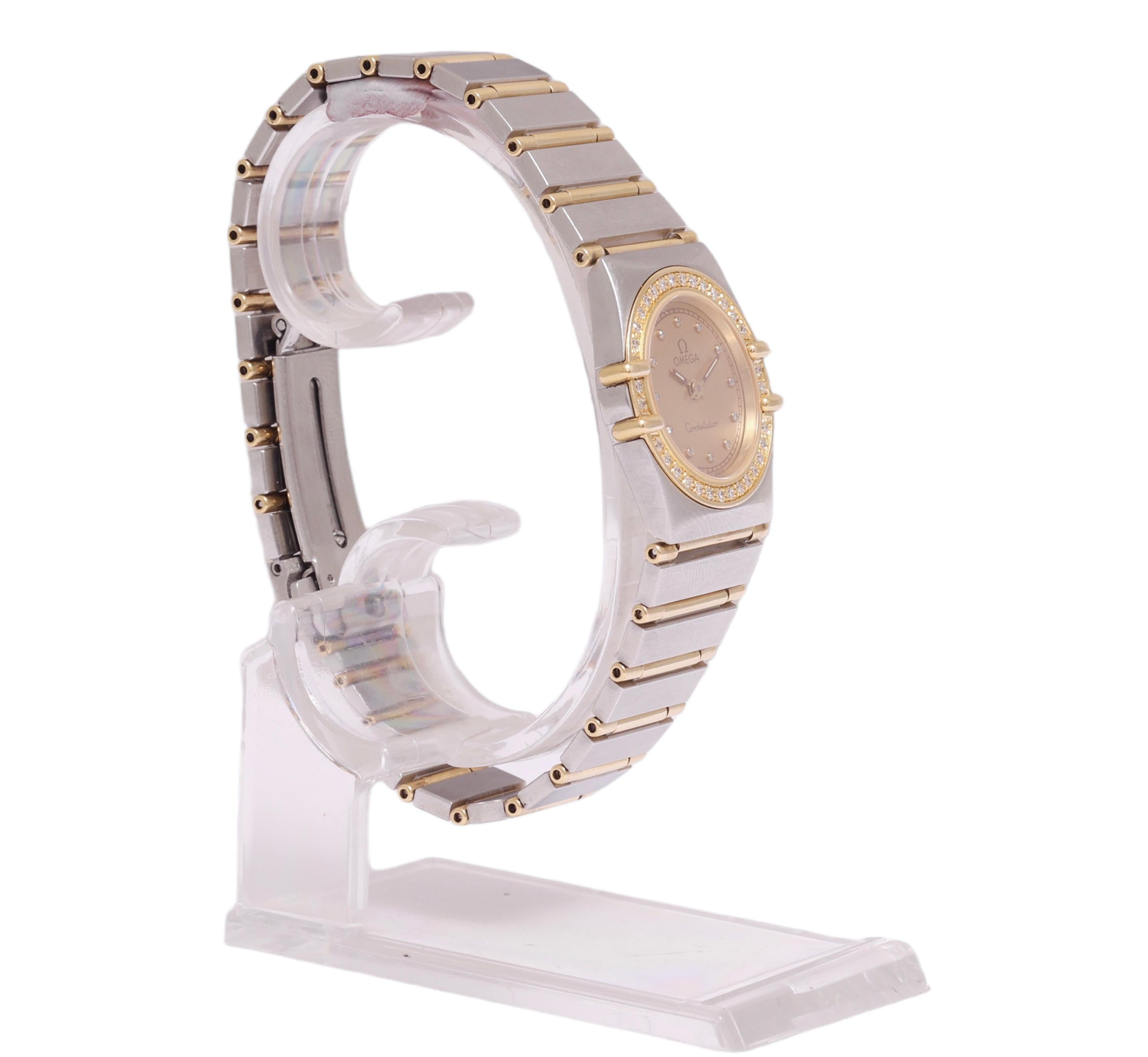 Women's Omega Constellation Quartz Wristwatch, Gold & Steel, Diameter 24 mm For Sale