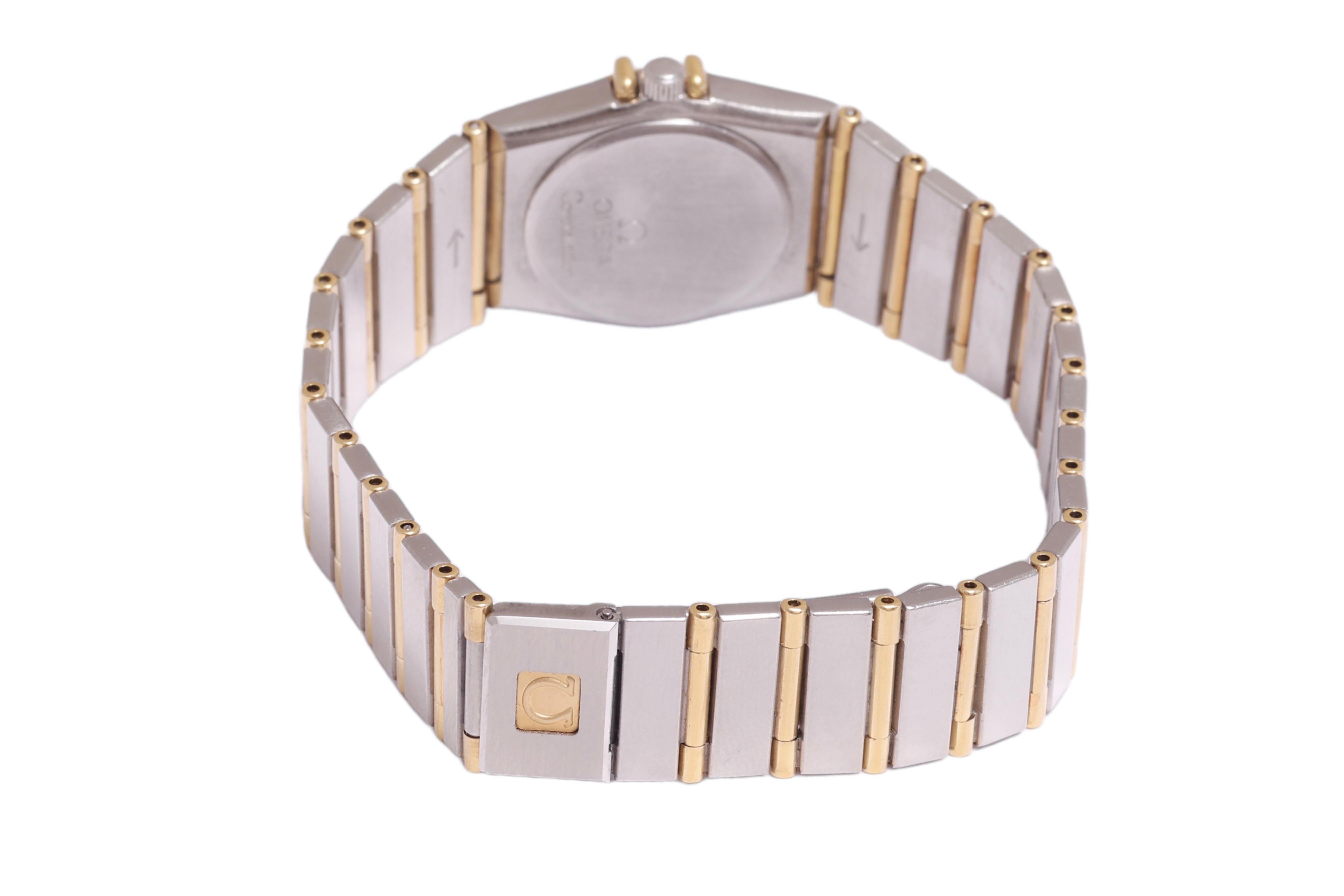 Montre-bracelet Omega Constellation à quartz, or et acier, diamètre 24 mm en vente 2