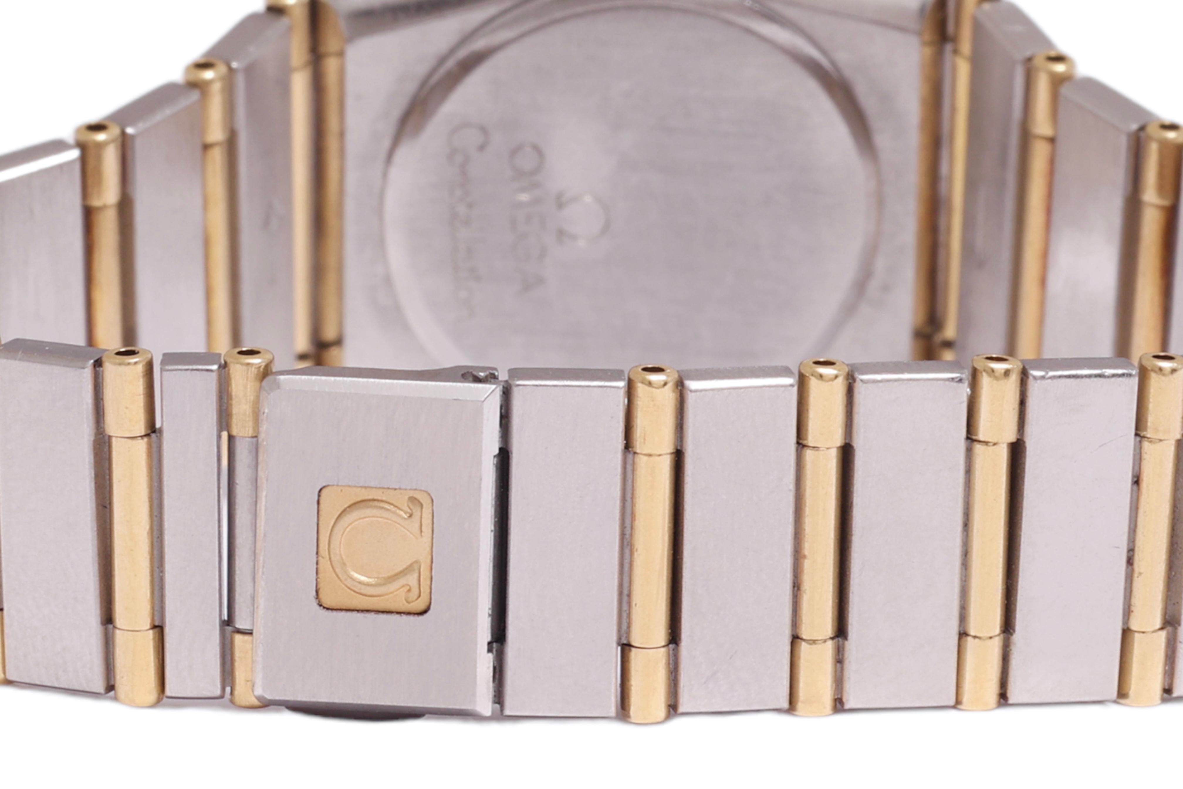 Montre-bracelet Omega Constellation à quartz, or et acier, diamètre 24 mm en vente 3