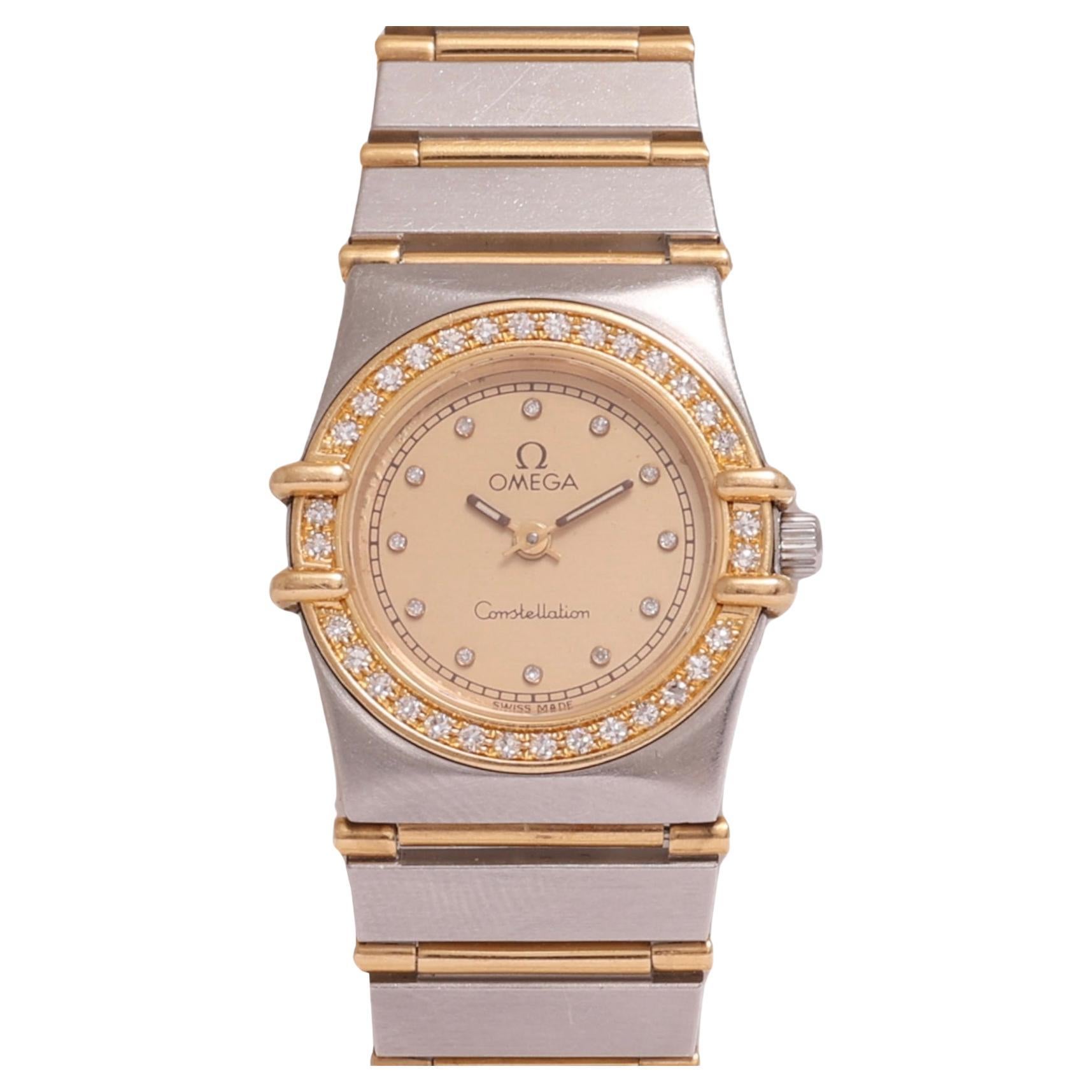 Omega Constellation Quartz Wristwatch, Gold & Steel, Diameter 24 mm For Sale