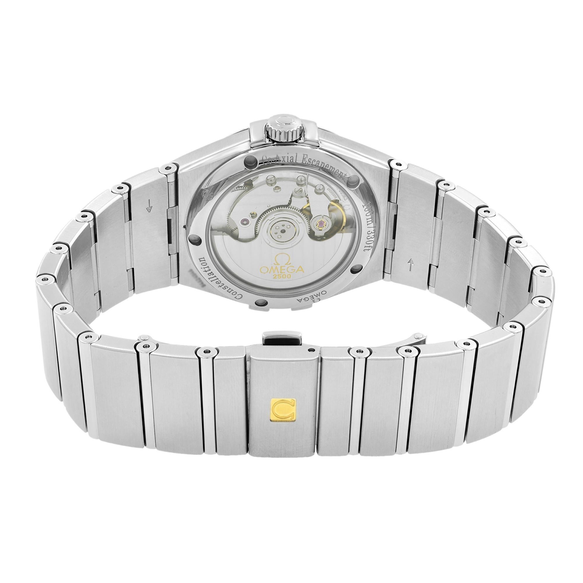 Omega Constellation Silver Dial Diamond Steel Men’s Watch 123.15.35.20.02.001 1
