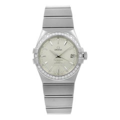 Omega Constellation Silver Dial Diamond Steel Men’s Watch 123.15.35.20.02.001