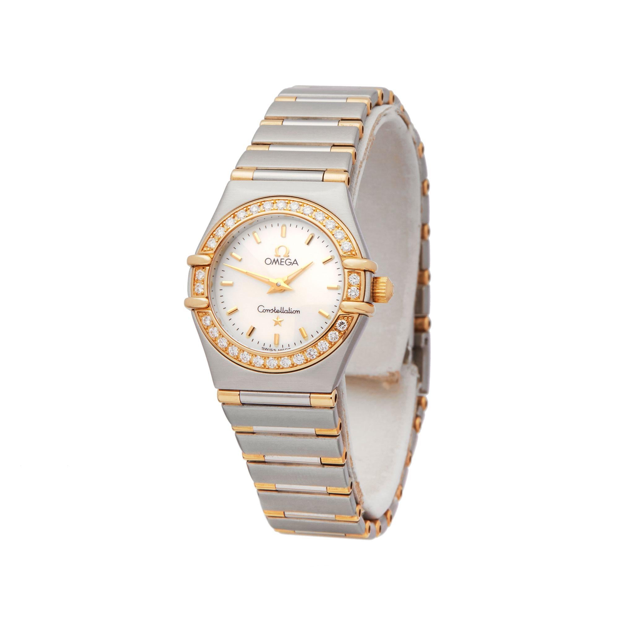 Reference: COM1956
Manufacturer: Omega
Model: Constellation
Model Reference: 1277.3
Age: Circa 2000's
Gender: Women's
Box and Papers: Presentation Box
Dial: White Baton
Glass: Sapphire Crystal
Movement: Quartz
Water Resistance: To Manufacturers