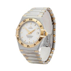 Omega Constellation Stainless Steel and 18 Karat Yellow Gold Men's