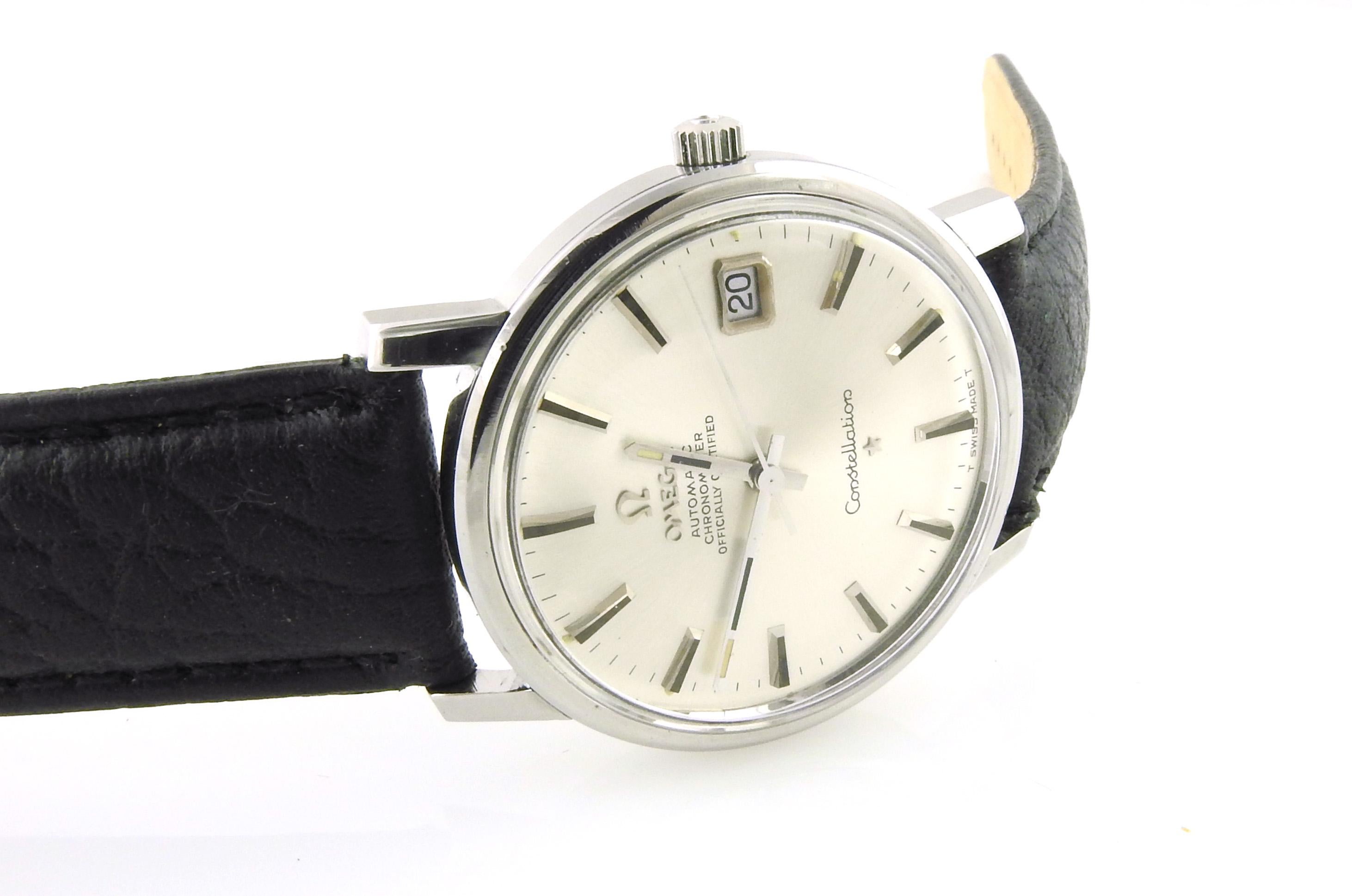Omega Constellation Stainless Steel Automatic Men's Watch Silver Dial In Good Condition In Washington Depot, CT