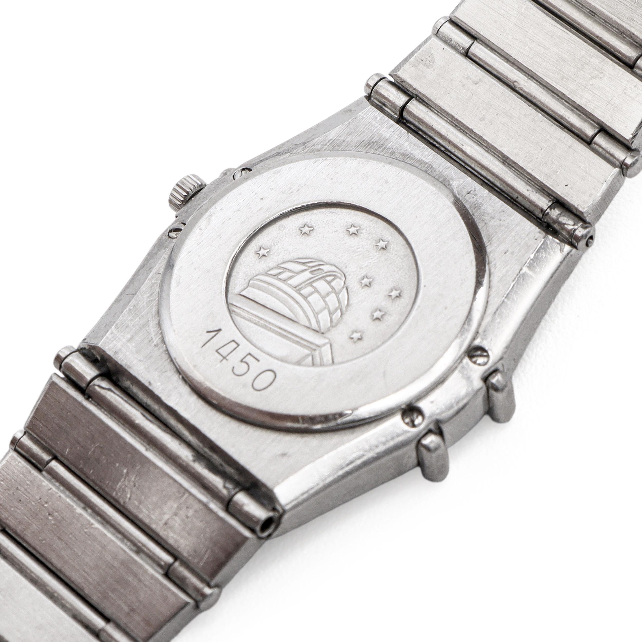 Omega Constellation Edelstahl Champagner Zifferblatt Quarz Damenuhr im Angebot 1