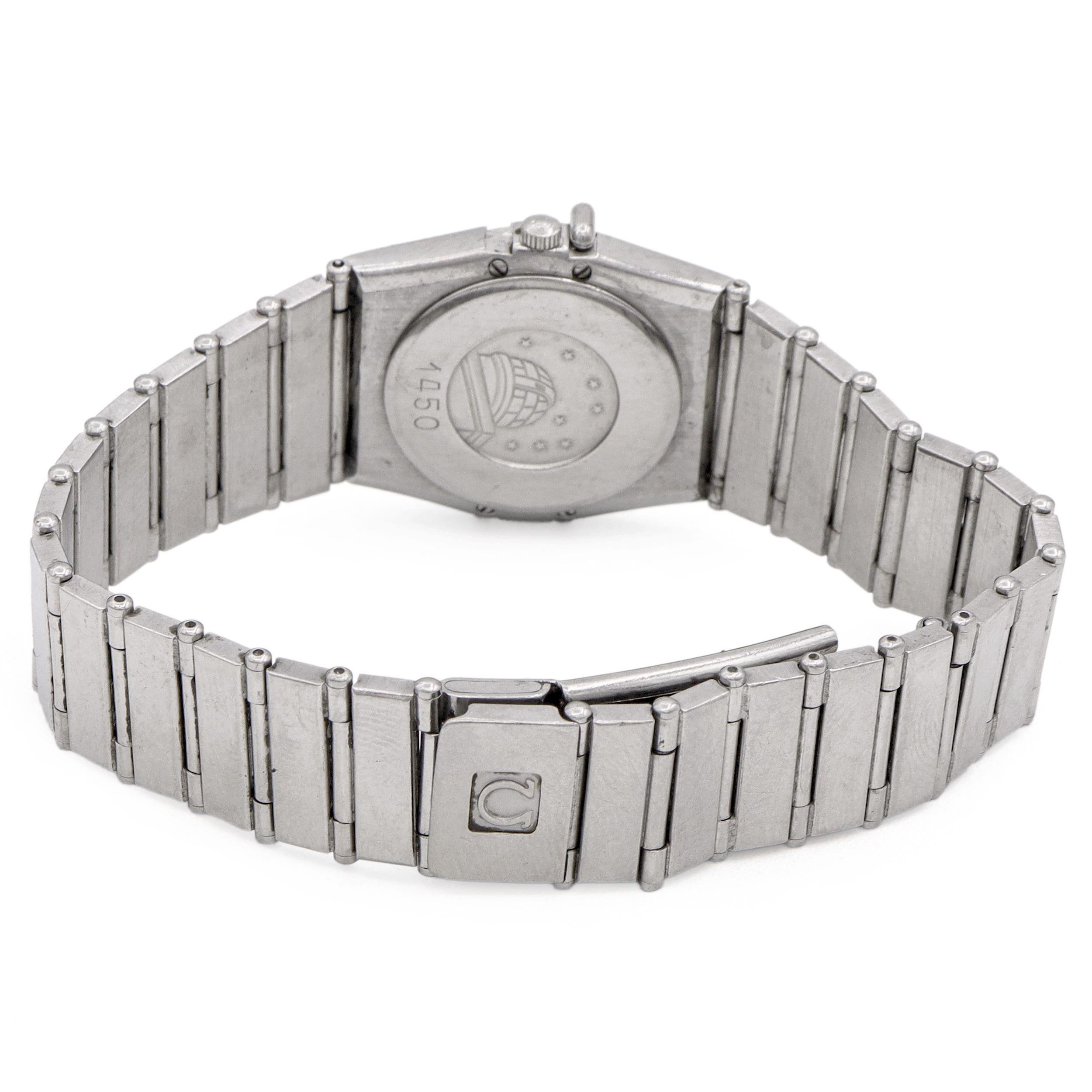 Omega Constellation Edelstahl Champagner Zifferblatt Quarz Damenuhr im Angebot 2