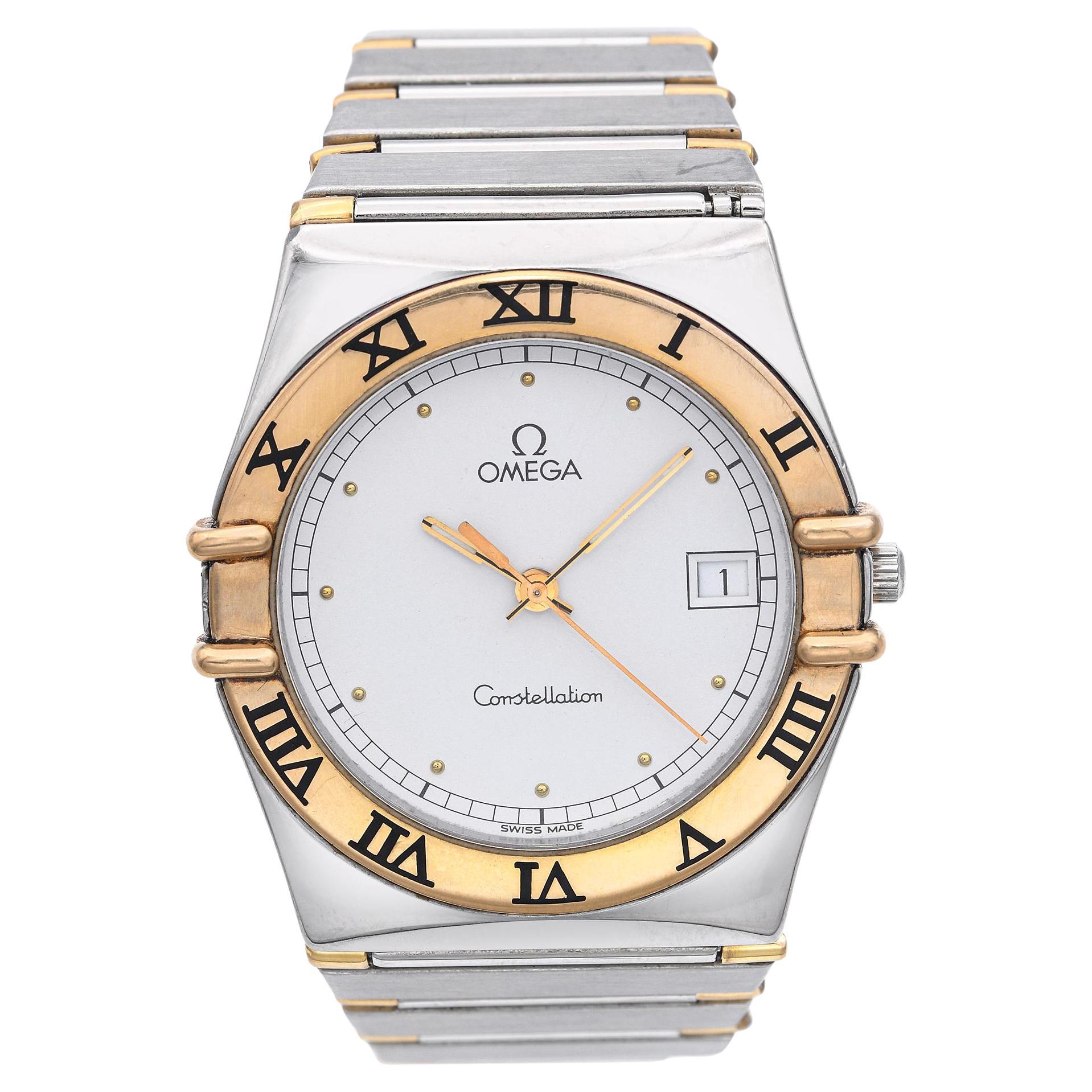 Omega Constellation Stainless Steel Day Date Quartz Men's Watch For Sale