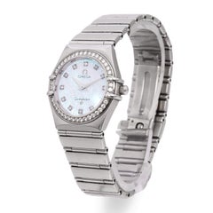 Omega Constellation Stainless Steel Diamond Bezel MOP Dial Quartz Women's Watch