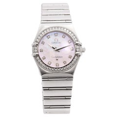 Omega Constellation Stainless Steel Diamond Bezel MOP Dial Quartz Women's Watch