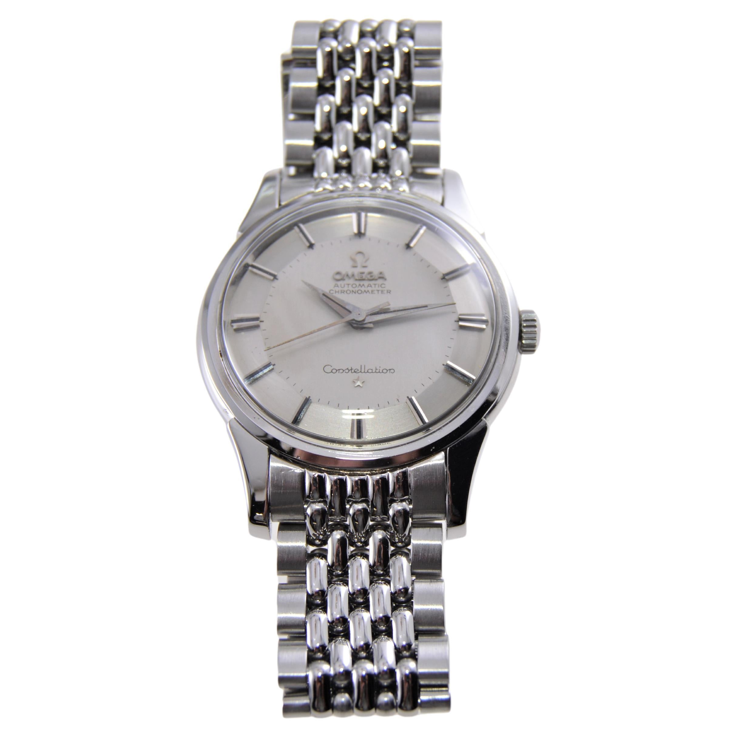 Women's or Men's Omega Constellation Stainless Steel with Original Dial and Bracelet 1950s For Sale