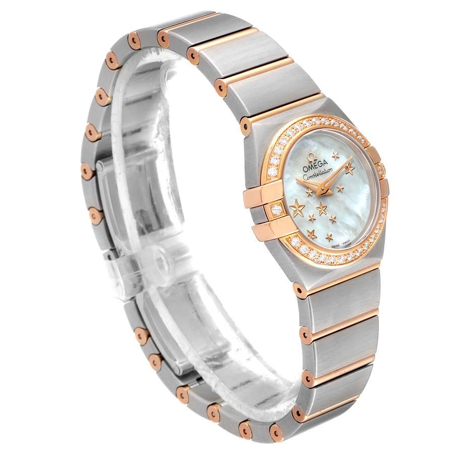 Omega Omega Constellation Star Stahl Roségold Diamant-Uhr 123.25.24.60.05.002 im Zustand „Hervorragend“ im Angebot in Atlanta, GA