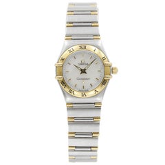 Retro Omega Constellation Steel 18K Yellow Gold Quartz Ladies Watch 1362.30 Preowned