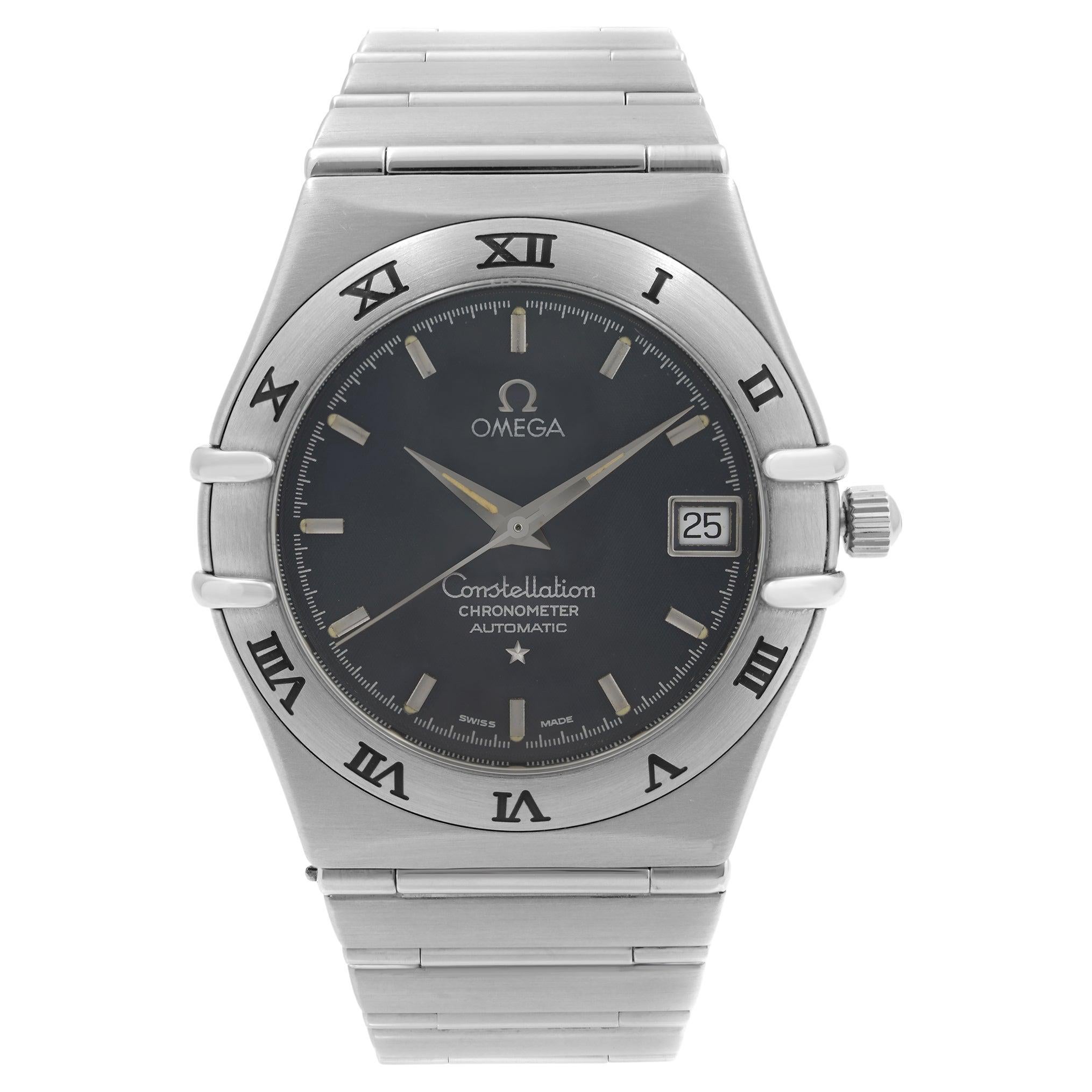 Omega Constellation Steel Date Dark Blue Dial Men Automatic Watch 3681201