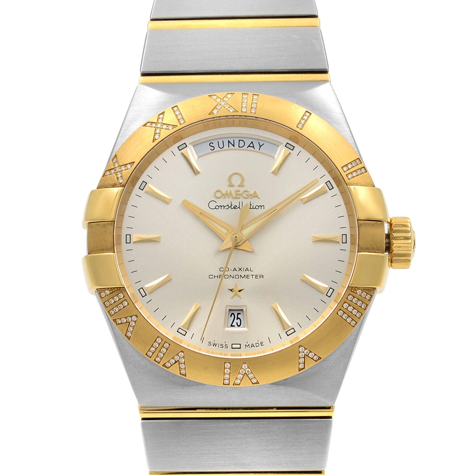 Omega Constellation Steel Gold Diamonds Automatic Mens Watch 123.25.38 ...