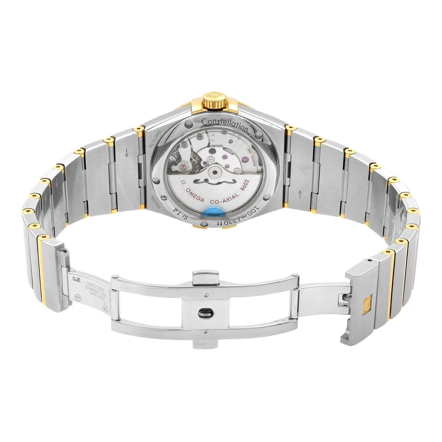 Modern Omega Constellation Steel Gold Diamonds Automatic Mens Watch 123.25.38.22.02.002