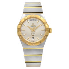 Used Omega Constellation Steel Gold Diamonds Automatic Mens Watch 123.25.38.22.02.002