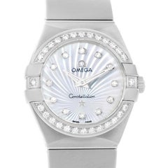 Omega Constellation Steel MOP Diamond Watch 123.15.24.60.55.004 Unworn