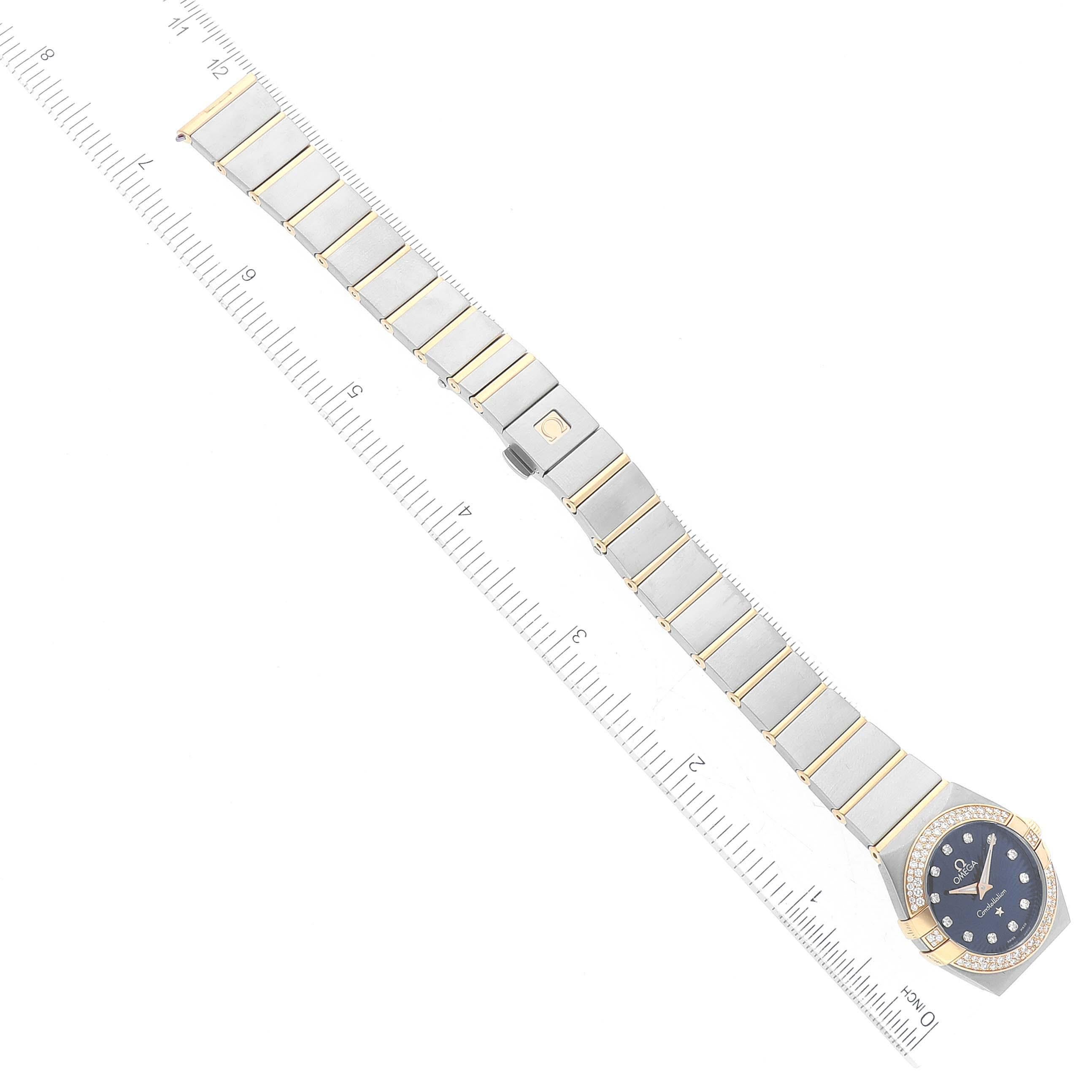 Omega Constellation Steel Rose Gold Diamond Ladies Watch 123.25.24.60.53.001 For Sale 4