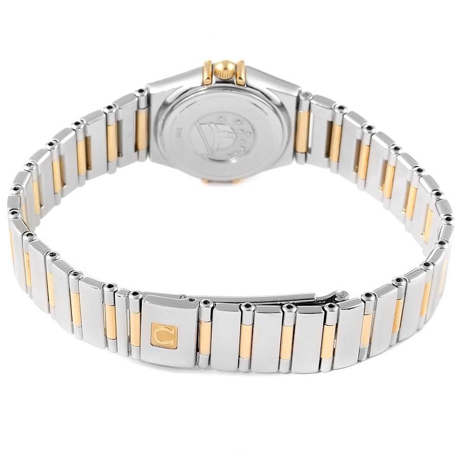 Omega Constellation Steel Yellow Gold Diamond Ladies Watch 1365.75.00 Box Card For Sale 3