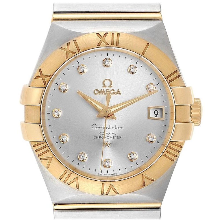 Omega Constellation Steel Yellow Gold Diamond Men's Watch 111.20.36.20 ...