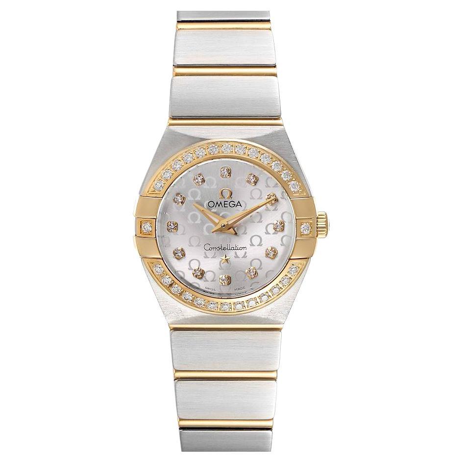 Omega Constellation Steel Yellow Gold Diamond Watch 123.25.24.60.52.001 For Sale