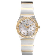 Omega Constellation Steel Yellow Gold Diamond Watch 123.25.24.60.52.001