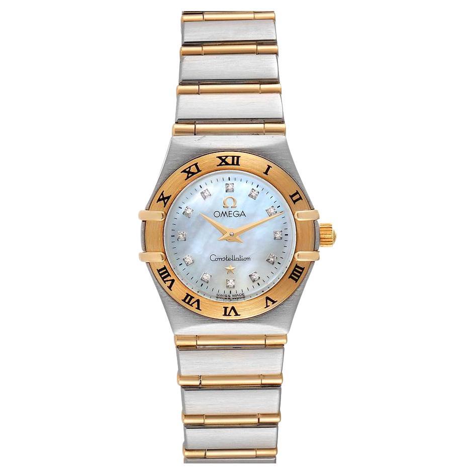 Omega Constellation Steel Yellow Gold MOP Diamond Ladies Watch 1262.75.00