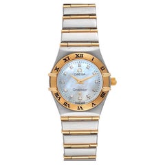 Omega Constellation Steel Yellow Gold MOP Diamond Ladies Watch 1262.75.00