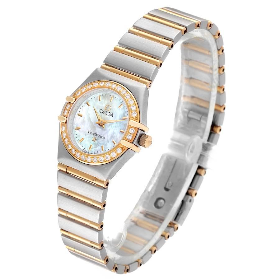 Women's Omega Constellation Steel Yellow Gold MOP Diamond Ladies Watch 1267.70.00 For Sale