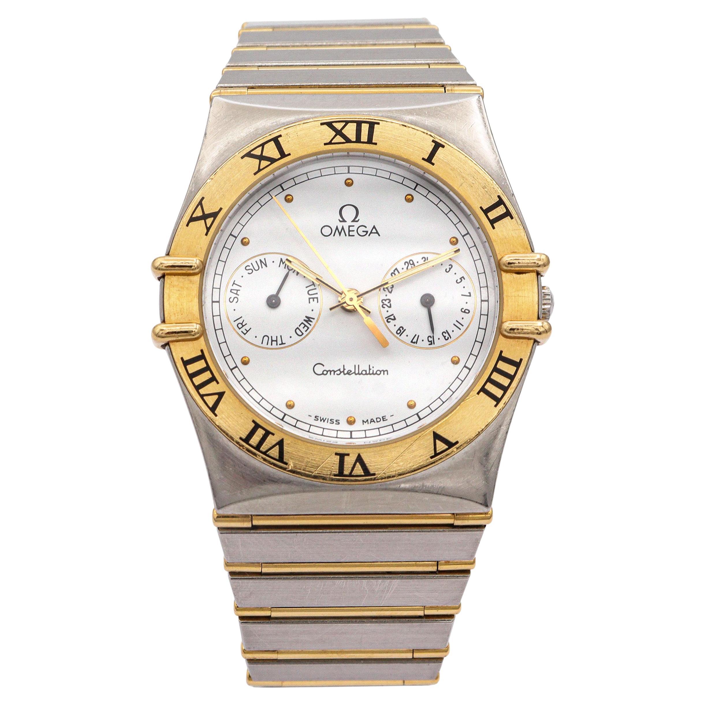 Omega Constellation Two Tone Day Date Quartz Men's Watch in vendita