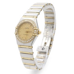 Omega Constellation Two Tone Diamond Bezel Quartz Ladies Watch