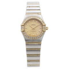 Omega Constellation Two Tone Diamond Bezel Quartz Ladies Watch