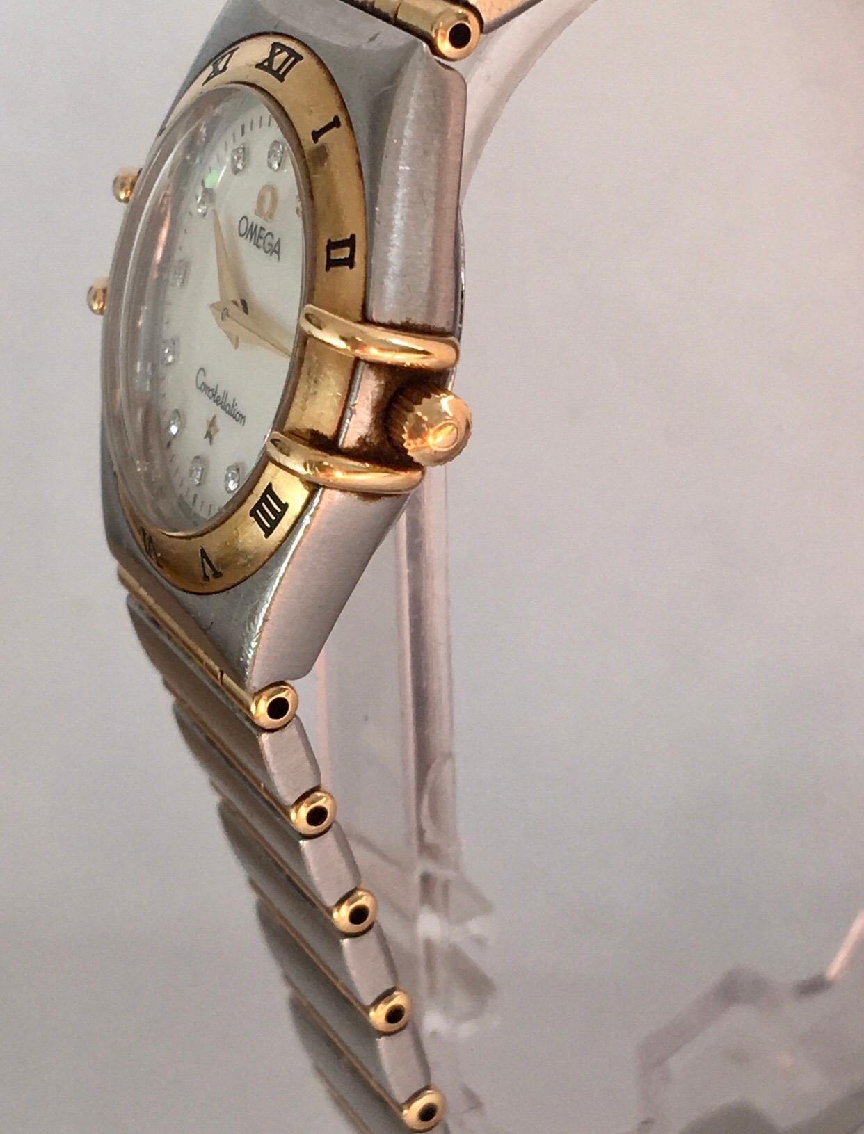 Omega Montre Constellation en or jaune et acier avec diamants, pour femmes en vente 3