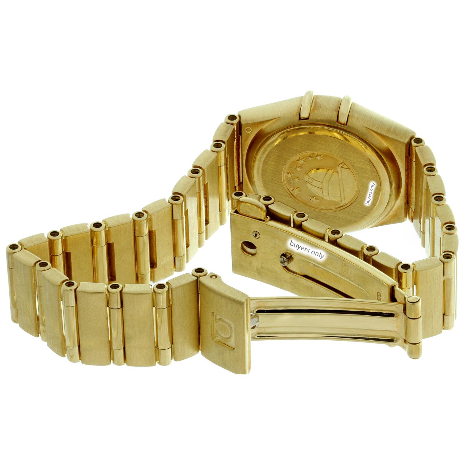 Omega Constellation Yellow Gold Diamond Bezel Diamond Dial Women’s Watch 3