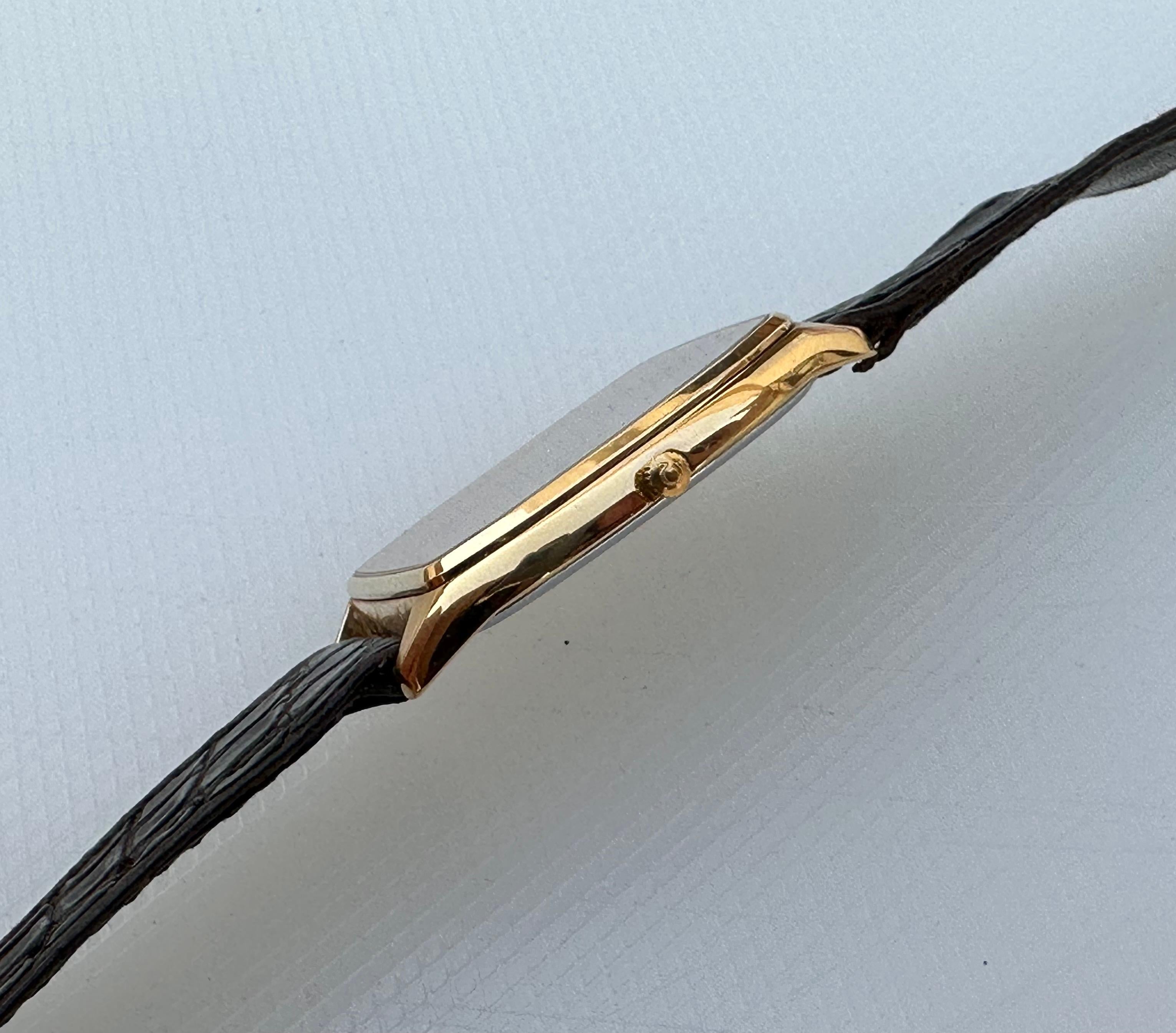 Omega De Ville 1417 Vintage Superb Gold Plated Rare Dotted Dial Watch For Sale 6