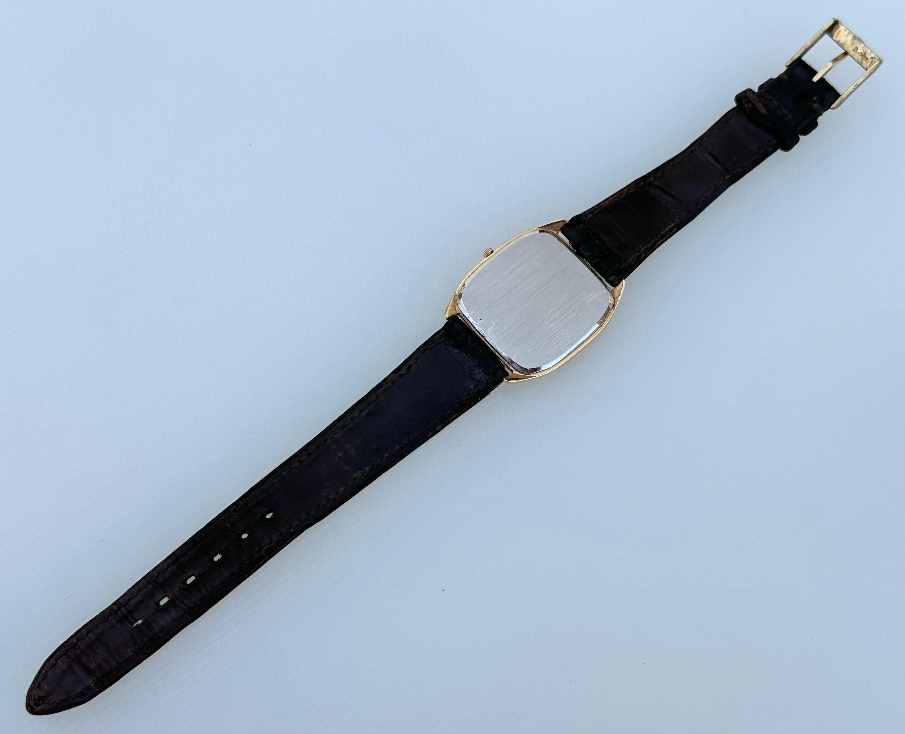 Omega De Ville 1417 Vintage Superb Gold Plated Rare Dotted Dial Watch For Sale 7