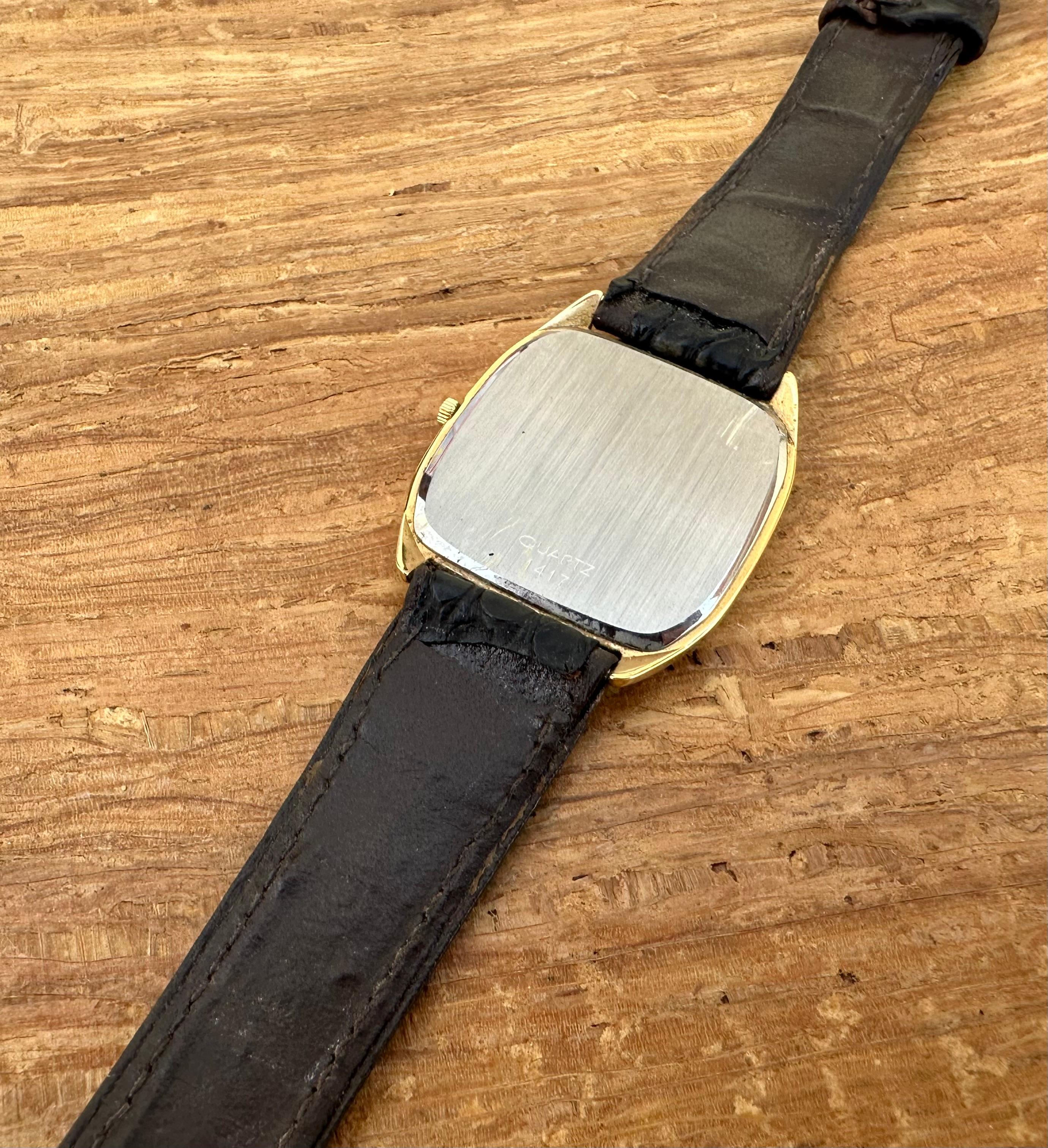 Omega De Ville 1417 Vintage Superb Gold Plated Rare Dotted Dial Watch For Sale 8