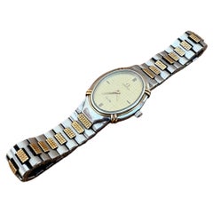Omega De Ville 1450 Montre à cadran Quadri champagne doré en acier et or pour femmes