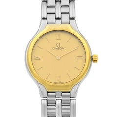 Omega De Ville 18 Karat Gold Stahl Quarz Damenuhr 5950101