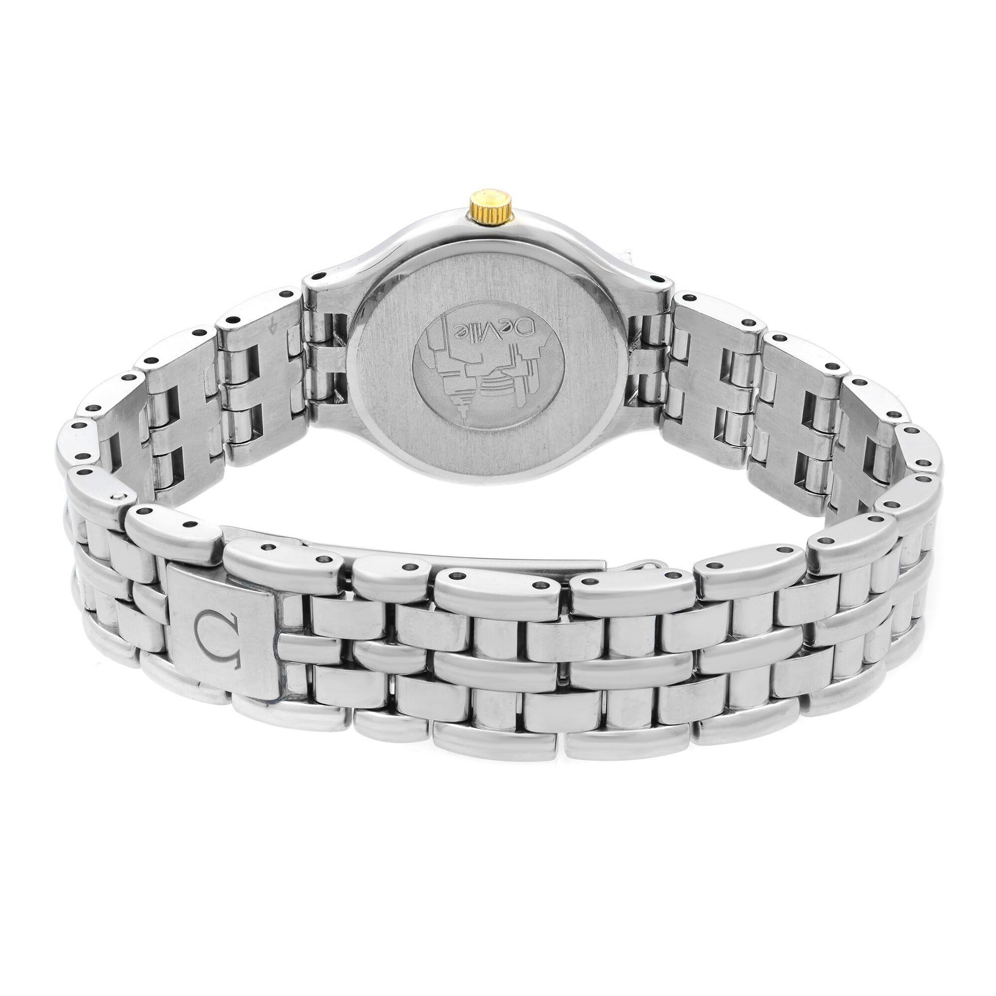 Omega De Ville 18 Karat Gold Steel Quartz Ladies Watch 5950101 1