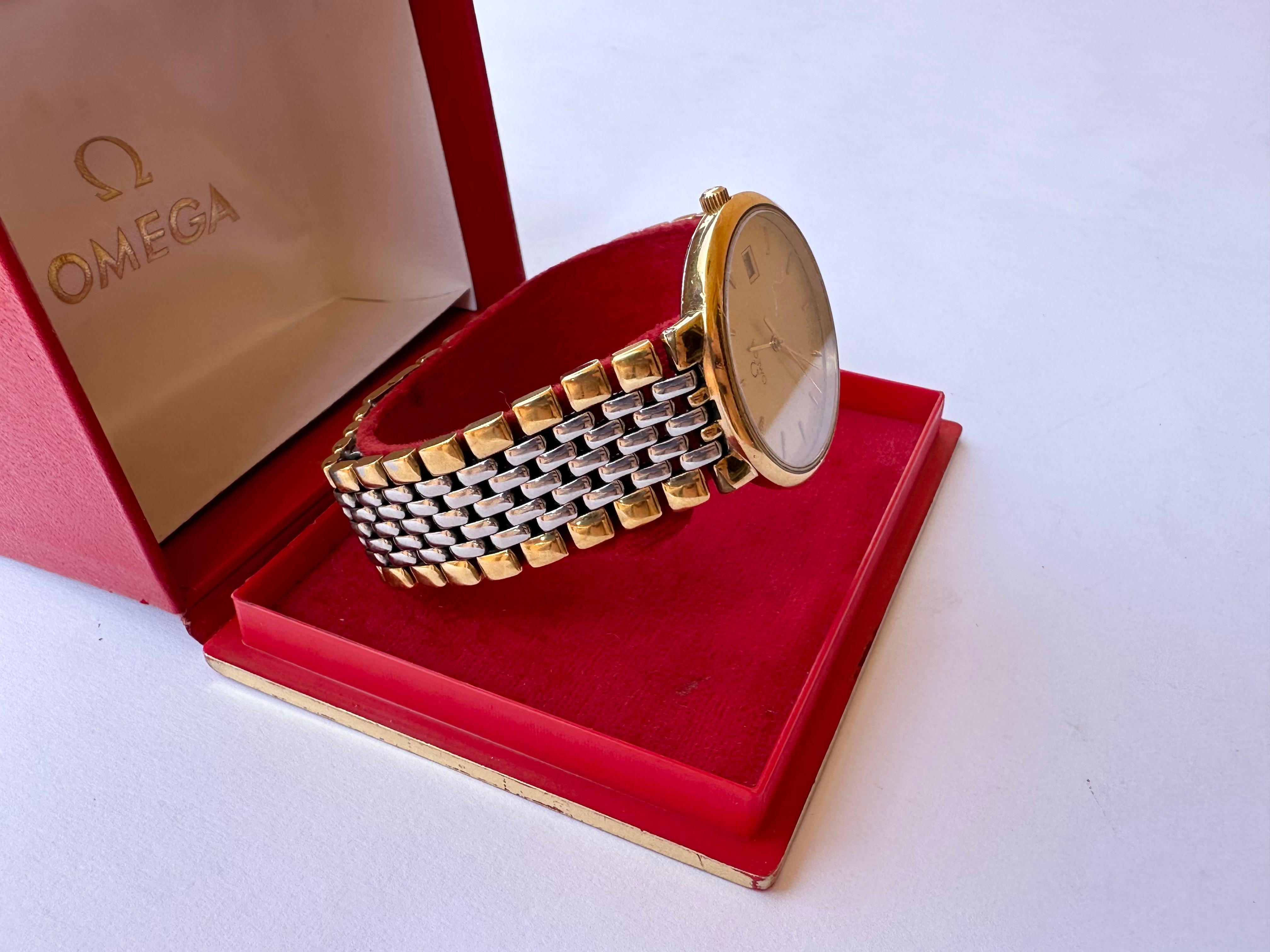 Omega De Ville 3961012 Vergoldete dünne Uhr mit goldenem Datum 6
