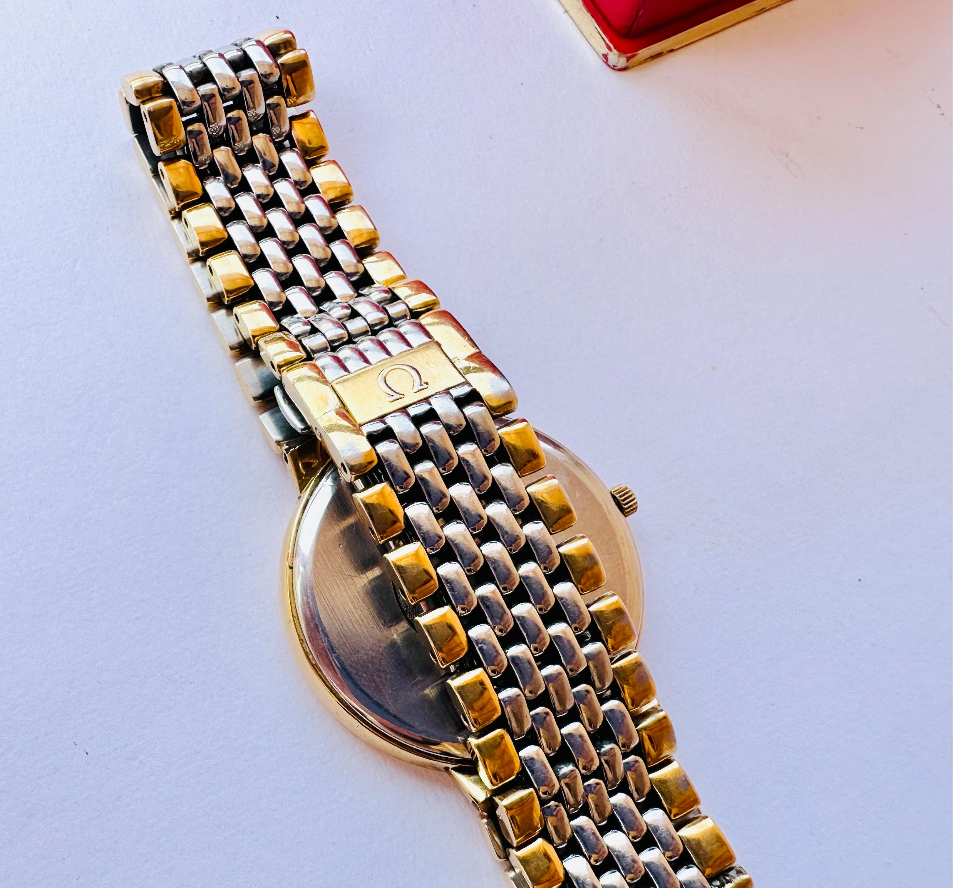 Omega De Ville 3961012 Vergoldete dünne Uhr mit goldenem Datum 7